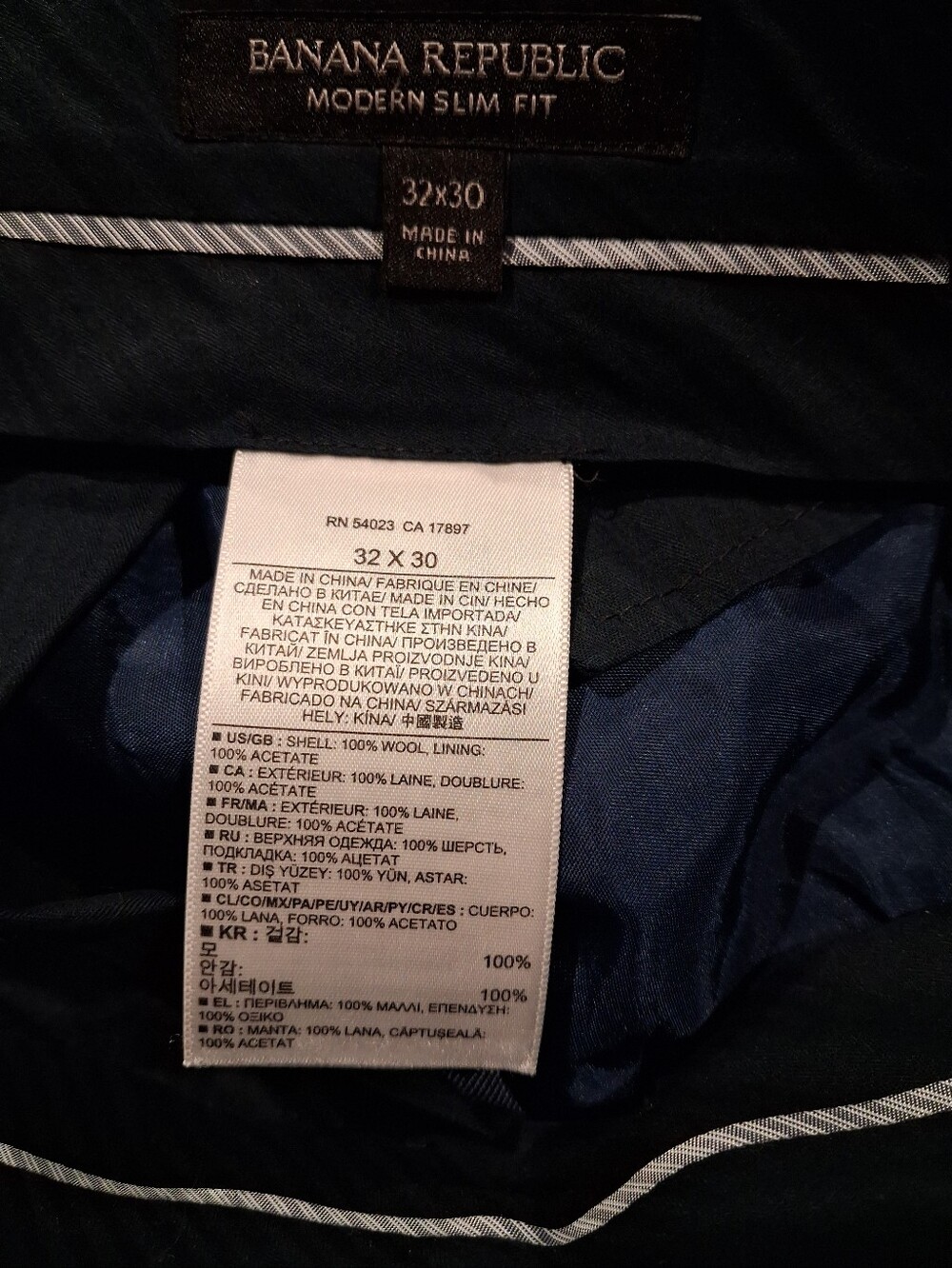 Banana Republic Mens Suit Size 40s Pants 32x30 Wool Slim Fit - Picture 8 of 9